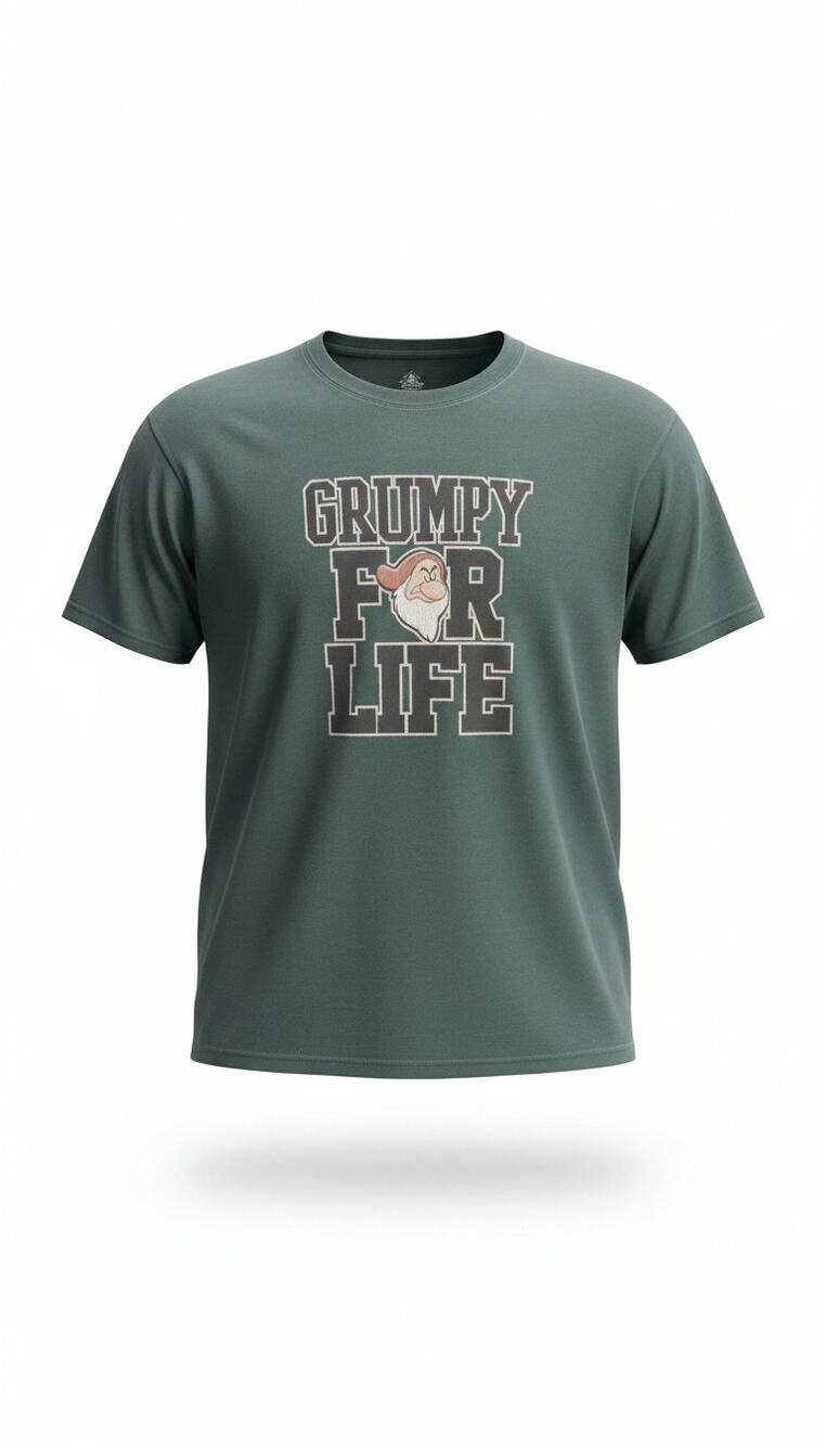 Disney Parks Grumpy For Life T Shirt Mens 2XL Green Snow White 2011 Graphic Tee